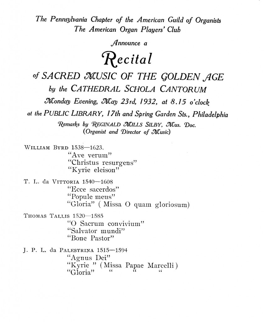 1932 Phil Schola Cantorum